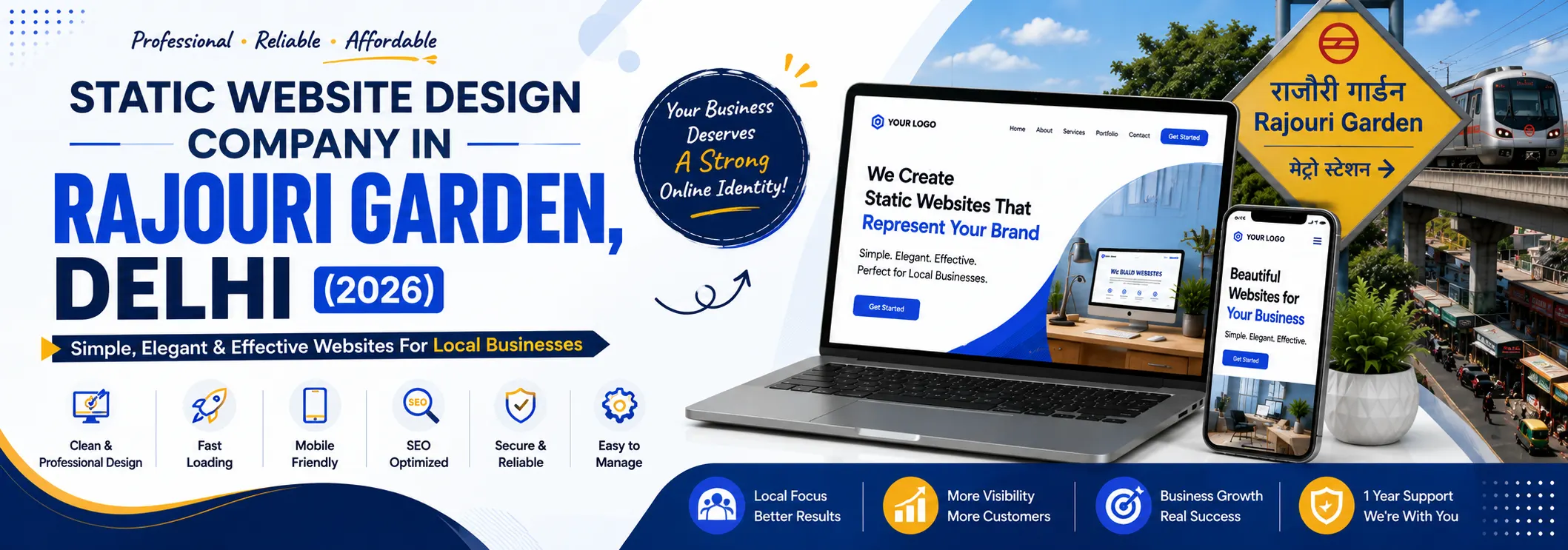 Static Website Design Company In Rajouri Garden, Delhi (2026)