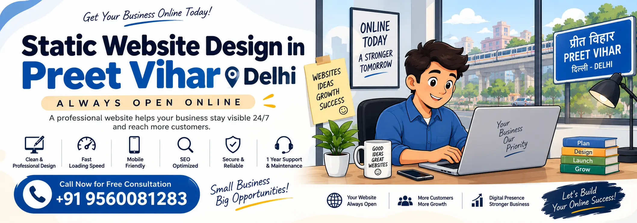 Static Website Design In Preet Vihar Delhi Always Open Online